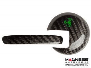 FIAT 500 Interior Door Handle Kit - Carbon Fiber - Green Scorpion Design